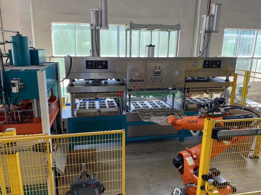 Hızlı yemek ambalajlama makinesi PLC + dokunmatik ekran kontrolü